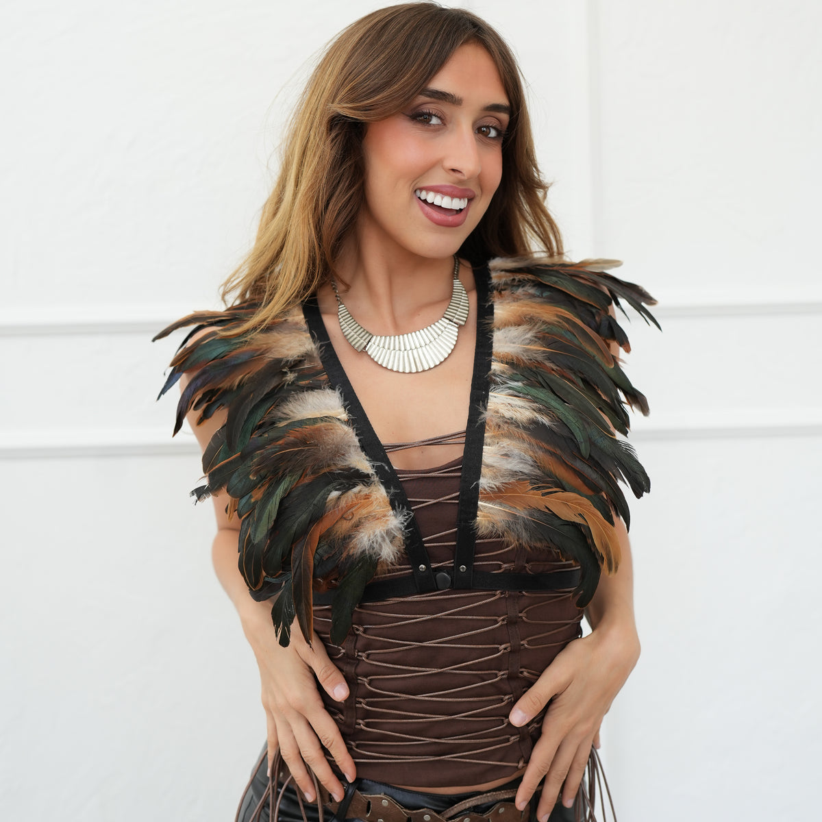 Dakota Feathers Down Harness - Natural