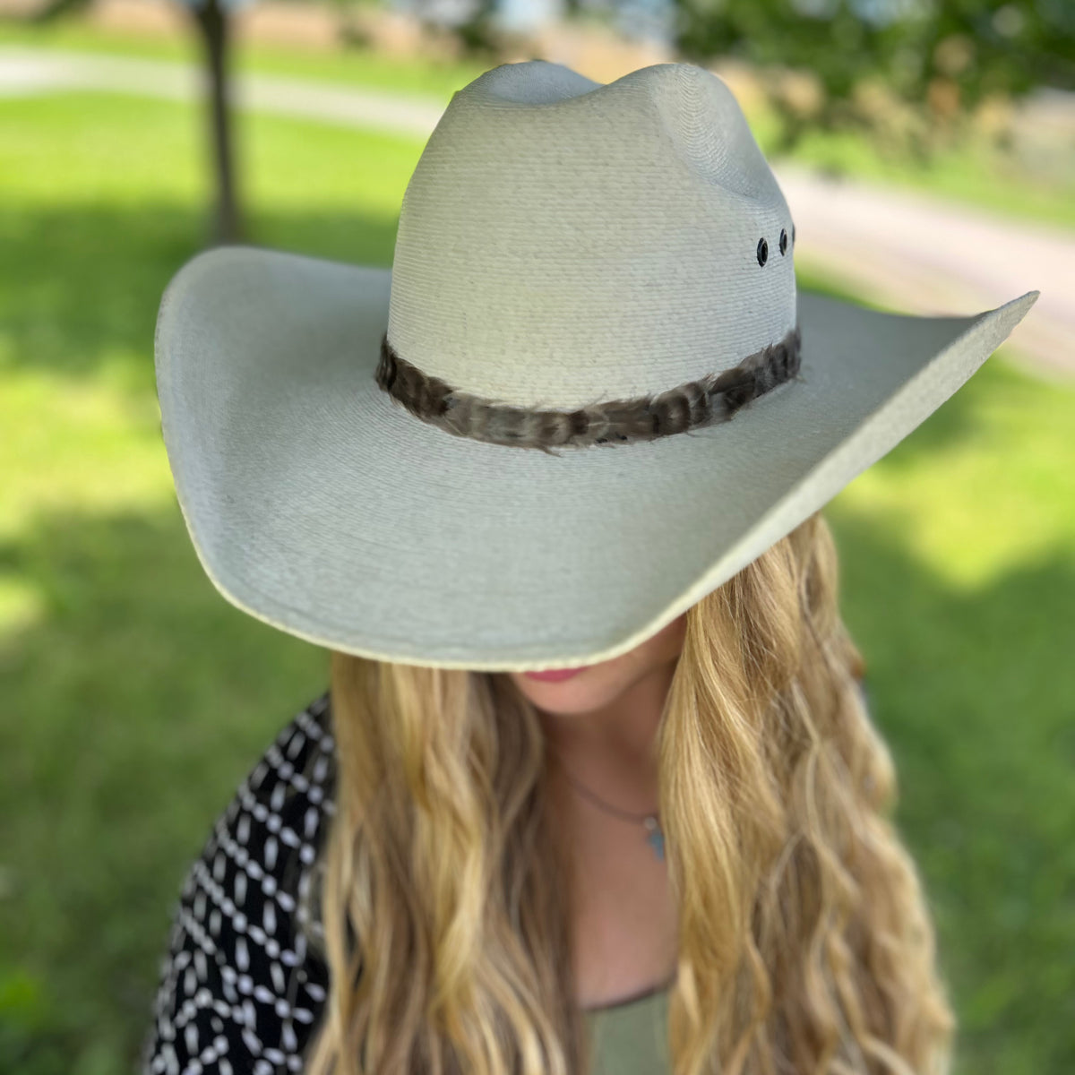 Natural Grey Chinchilla Rooster Feather Hat Band