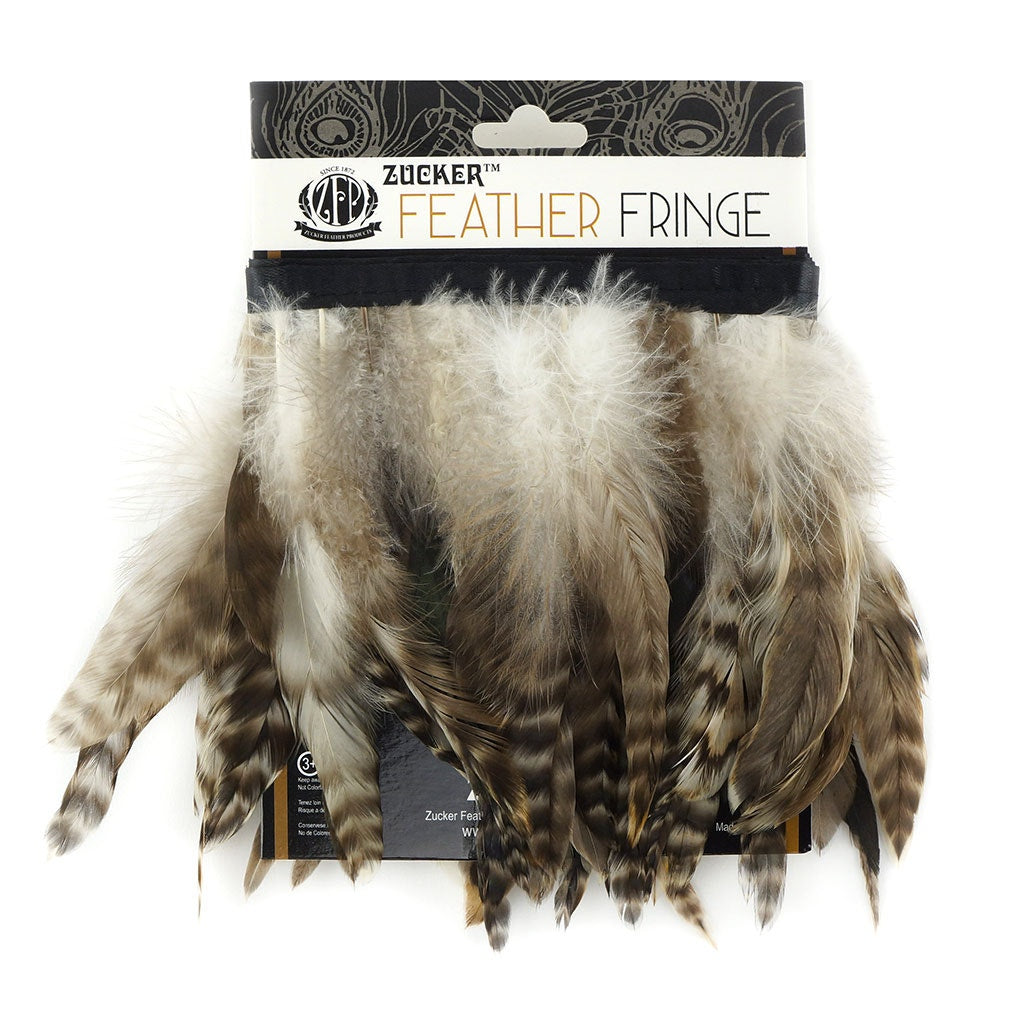 Grey Striped Schlappen Fringe Dyed Natural
