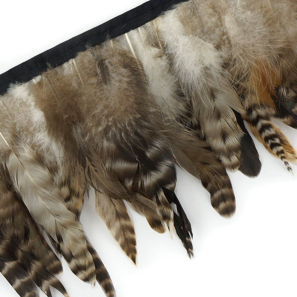 Grey Striped Schlappen Fringe Dyed Natural