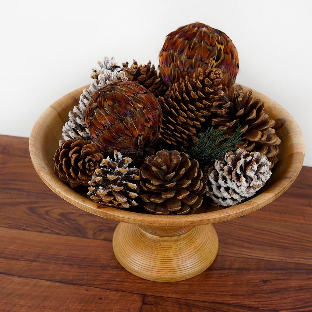 Ringneck Feather Ornament - 3" ball - Natural