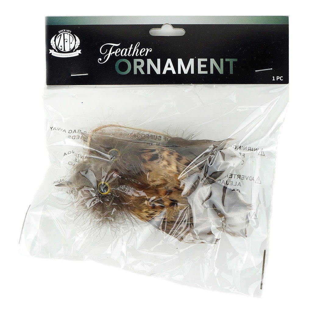 Feather Owl Ornament - Natural