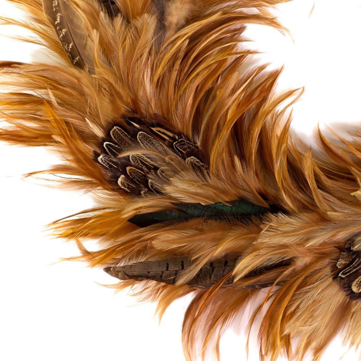 Natural Pheasant Feather Wreath - 22 inch