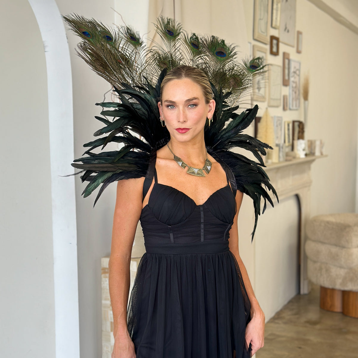 Peacock Empress Feather Collar