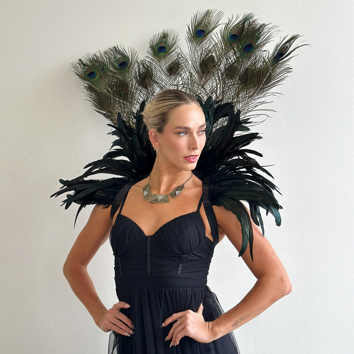Peacock Empress Feather Collar