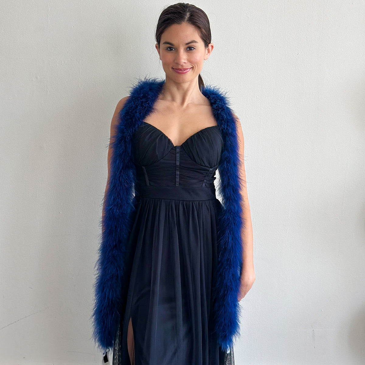 Full Marabou Feather Boa - Navy Blue