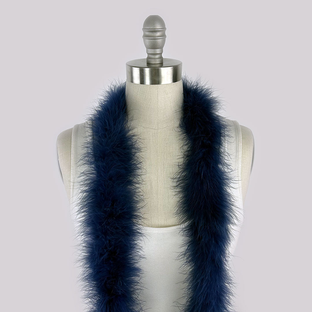 Full Marabou Feather Boa - Navy Blue