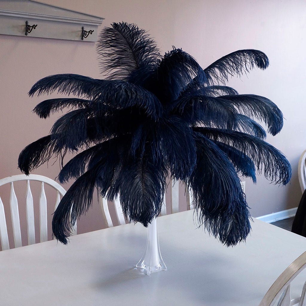 Large Ostrich Feathers - 17"+ Drabs - Navy