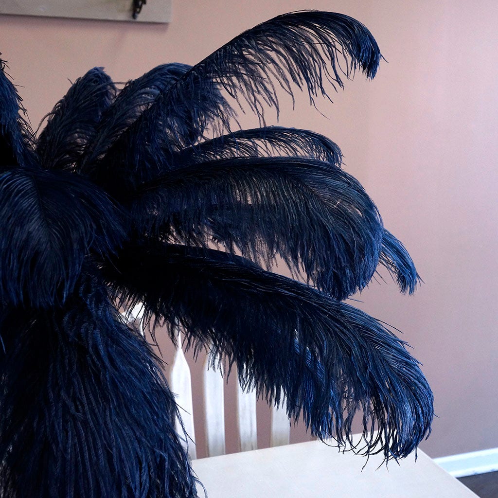Large Ostrich Feathers - 17"+ Drabs - Navy