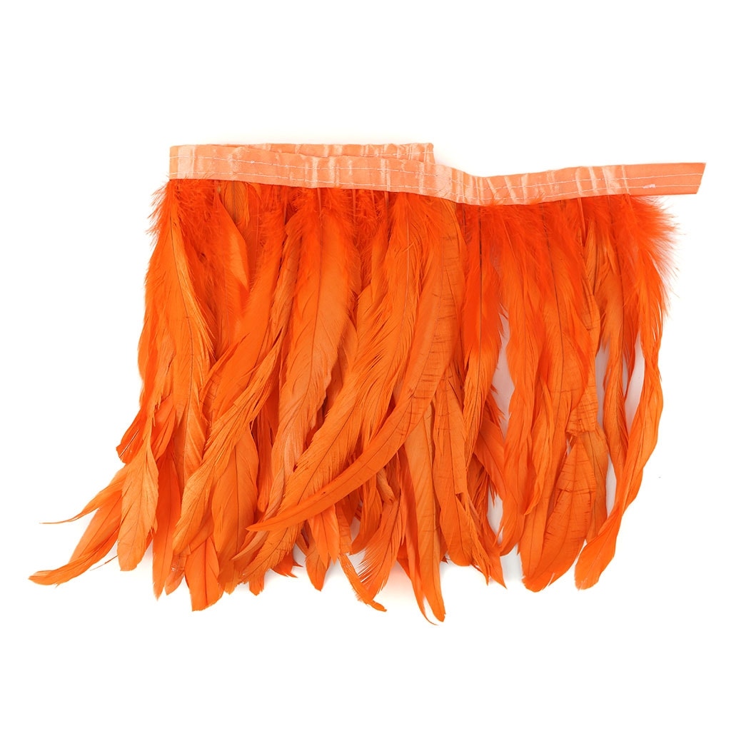 Bleach Dyed Coque Tail Fringe - 10-12" - Orange