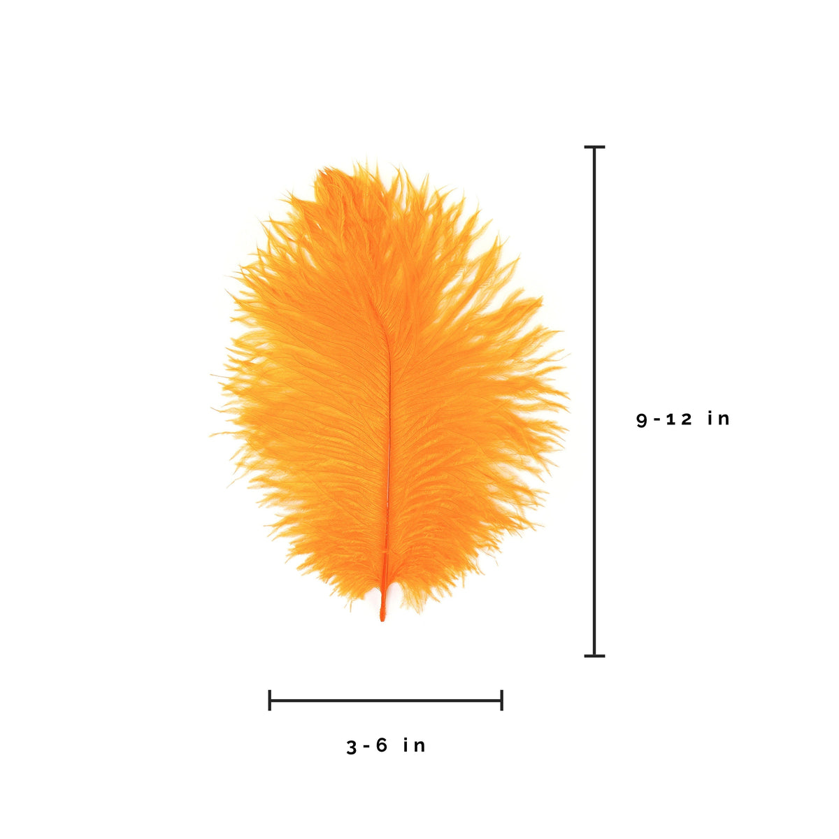 Ostrich Feathers 9-12" Drabs - Mango