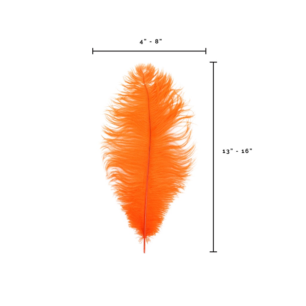 Ostrich Feathers 13-16" Drabs - Orange