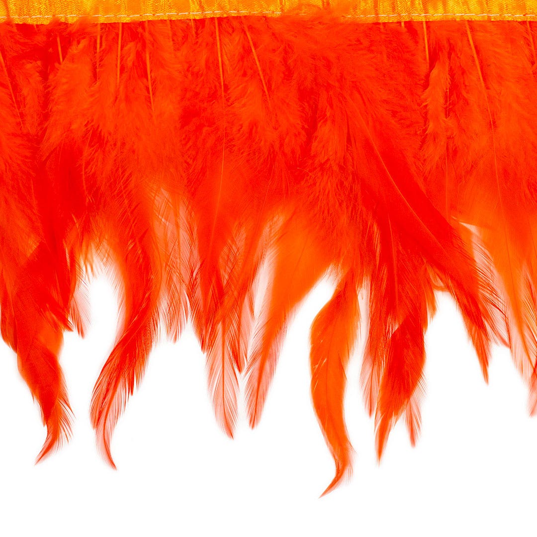 Rooster Saddle Fringe on Bias 6-8" x 1 YD-Orange