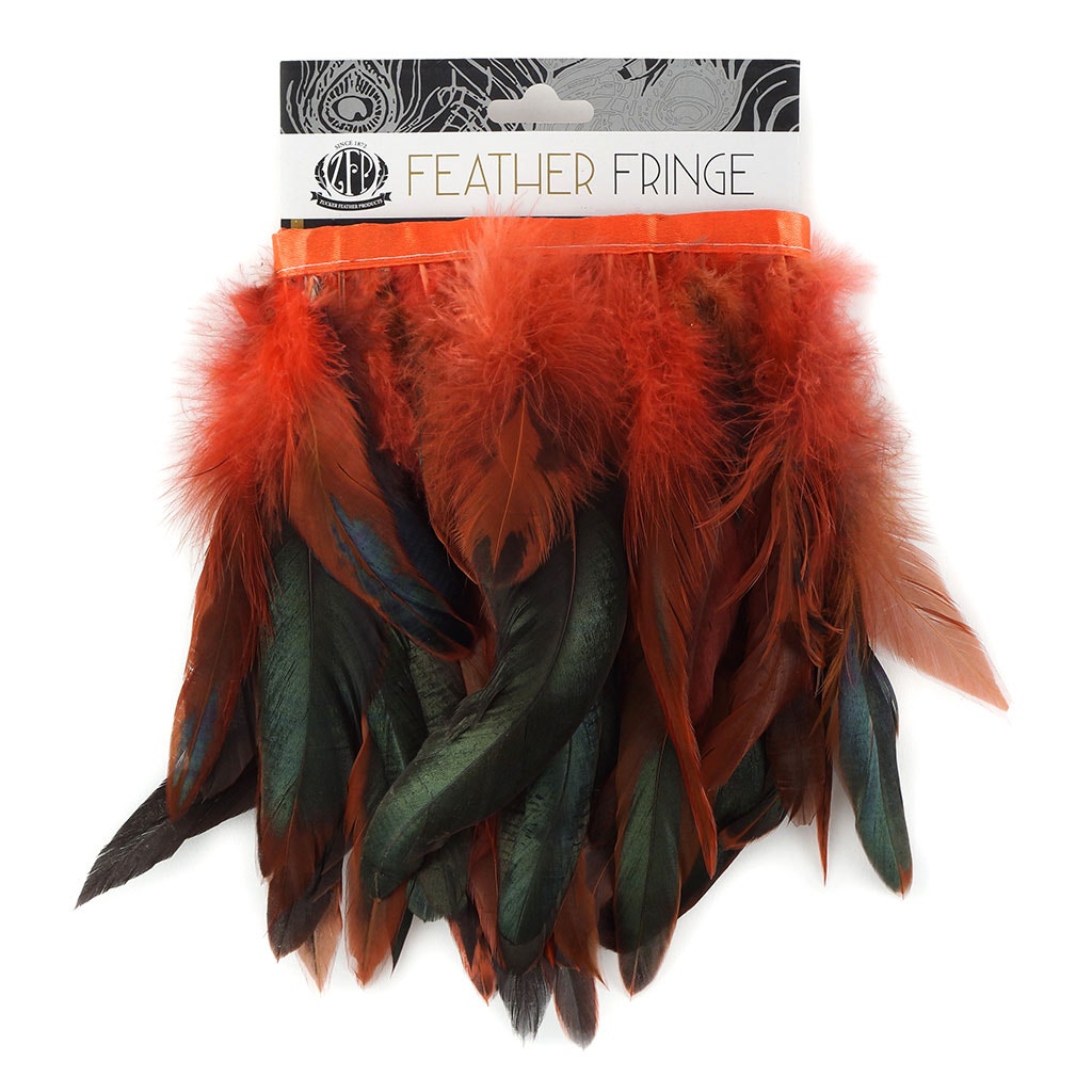 Half Bronze-Irid Schlappen Fringe Dyed Hot Orange