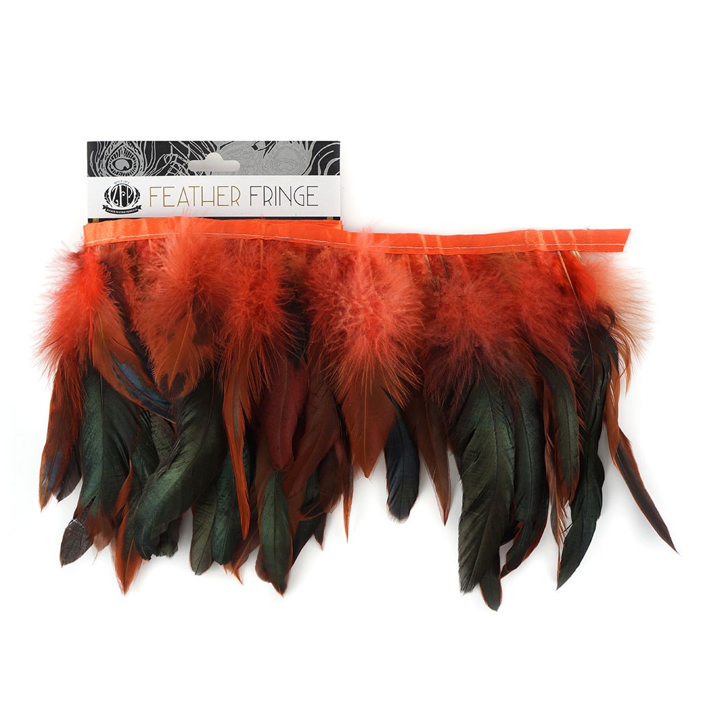 Half Bronze-Irid Schlappen Fringe Dyed Hot Orange