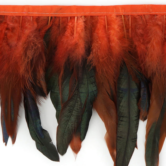 Half Bronze-Irid Schlappen Fringe Dyed Hot Orange