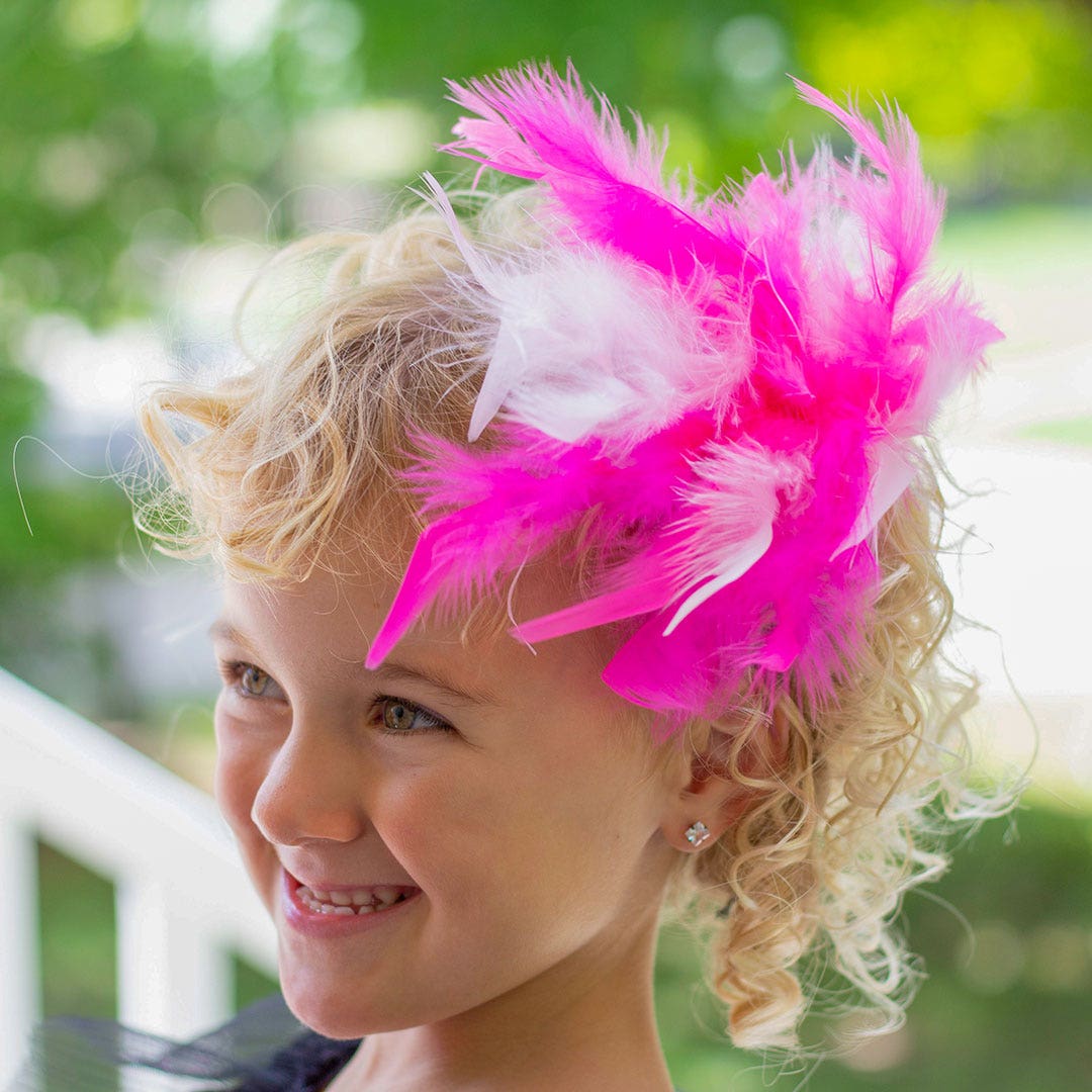 Pink Feather Clip