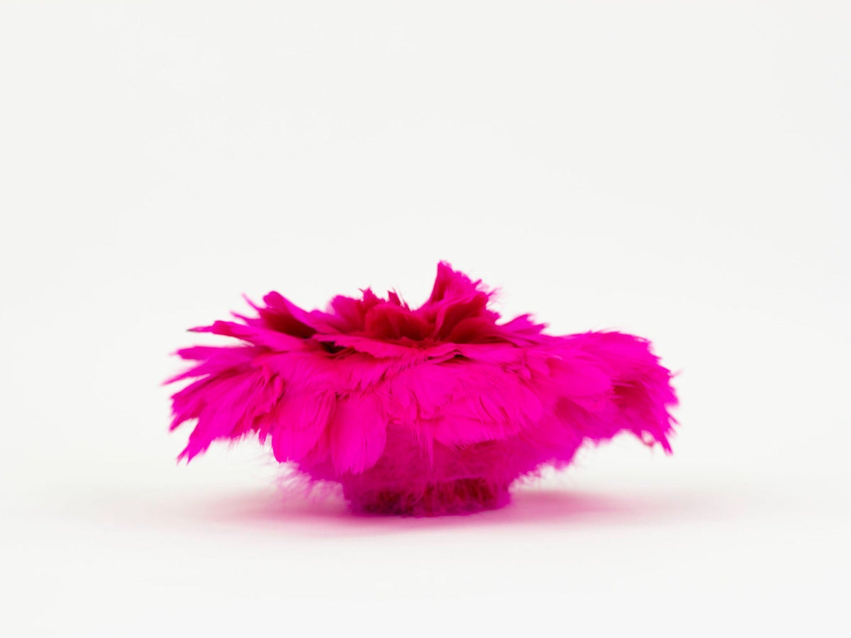 Strung Goose Coquille Feathers 3-4" -- 1/4 lb-Shocking Pink