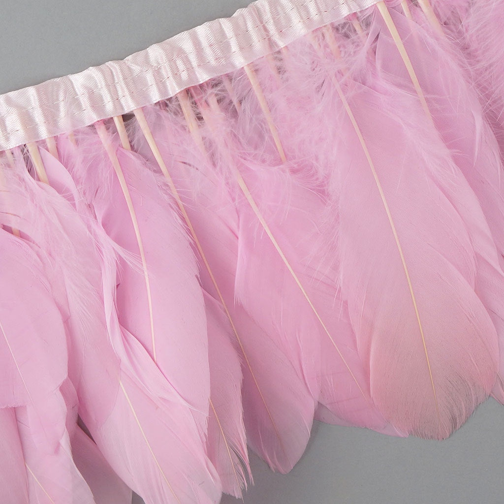 Parried Goose Pallet Feather Fringe - 6" - 1yd Candy Pink