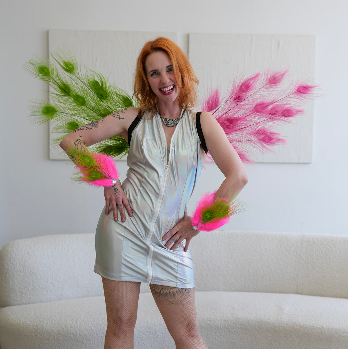 Wicked Peacock Fairy Wings & Cuffs