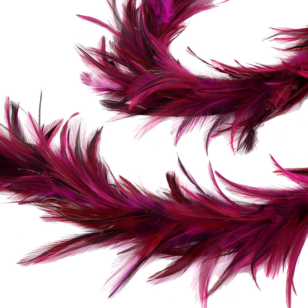 Hackle Feather Garland 2YD - Shocking Pink