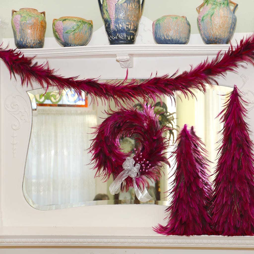 Hackle Feather Garland 2YD - Shocking Pink