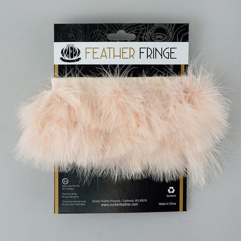 Marabou Feather Fringe Champagne