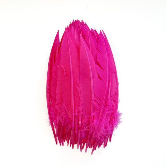 Pink Orient Dagger Turkey Quill Feathers 9-12"