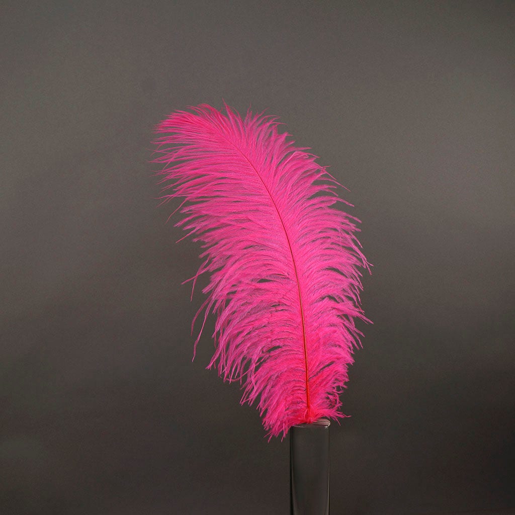 Large Ostrich Feathers - 17"+ Drabs - Pink Orient