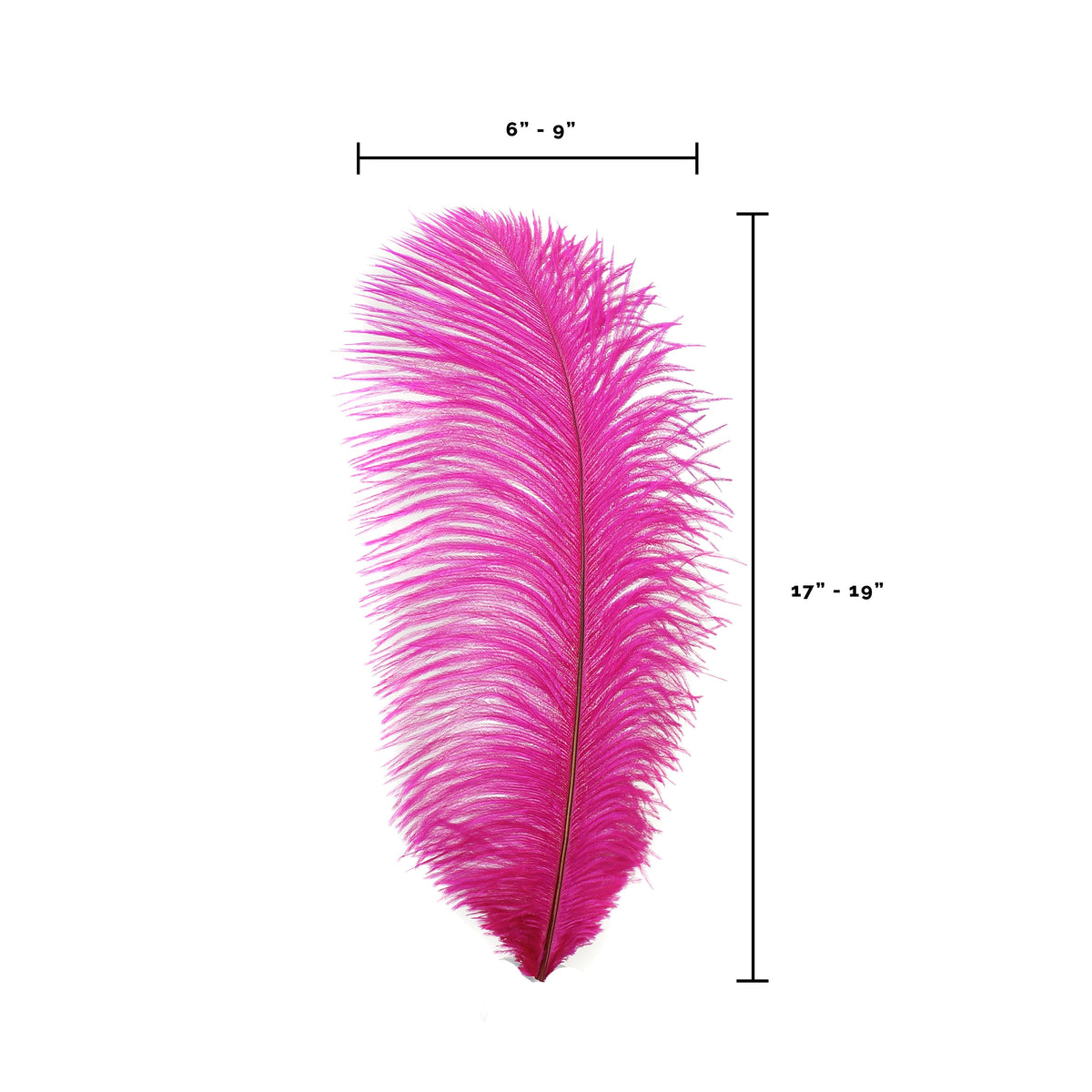 Large Ostrich Feathers - 17"+ Drabs - Shocking Pink