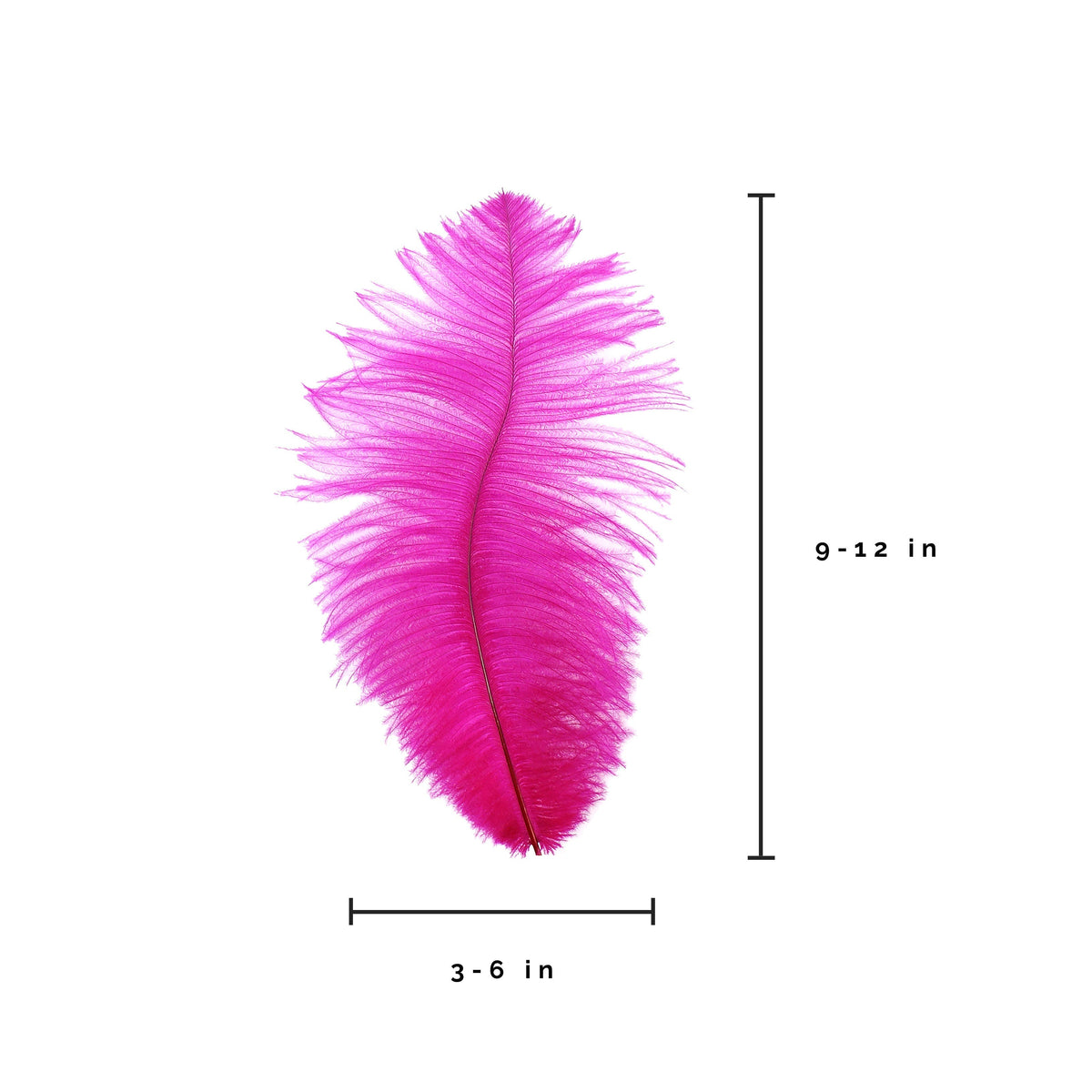 Ostrich Feathers 9-12" Drabs - Shocking Pink