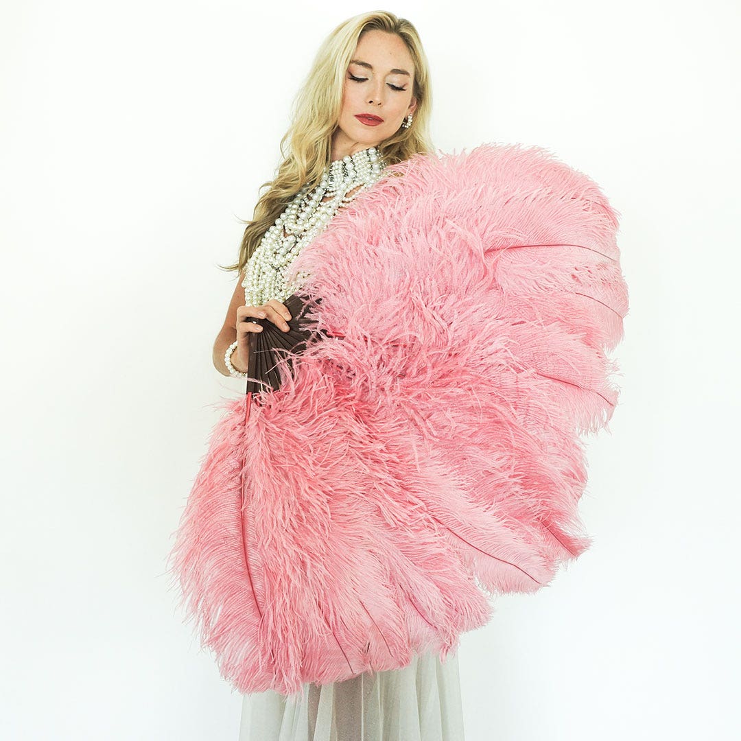 Ostrich Fan with Prime Ostrich Femina Feathers - Met Gala Potpourri
