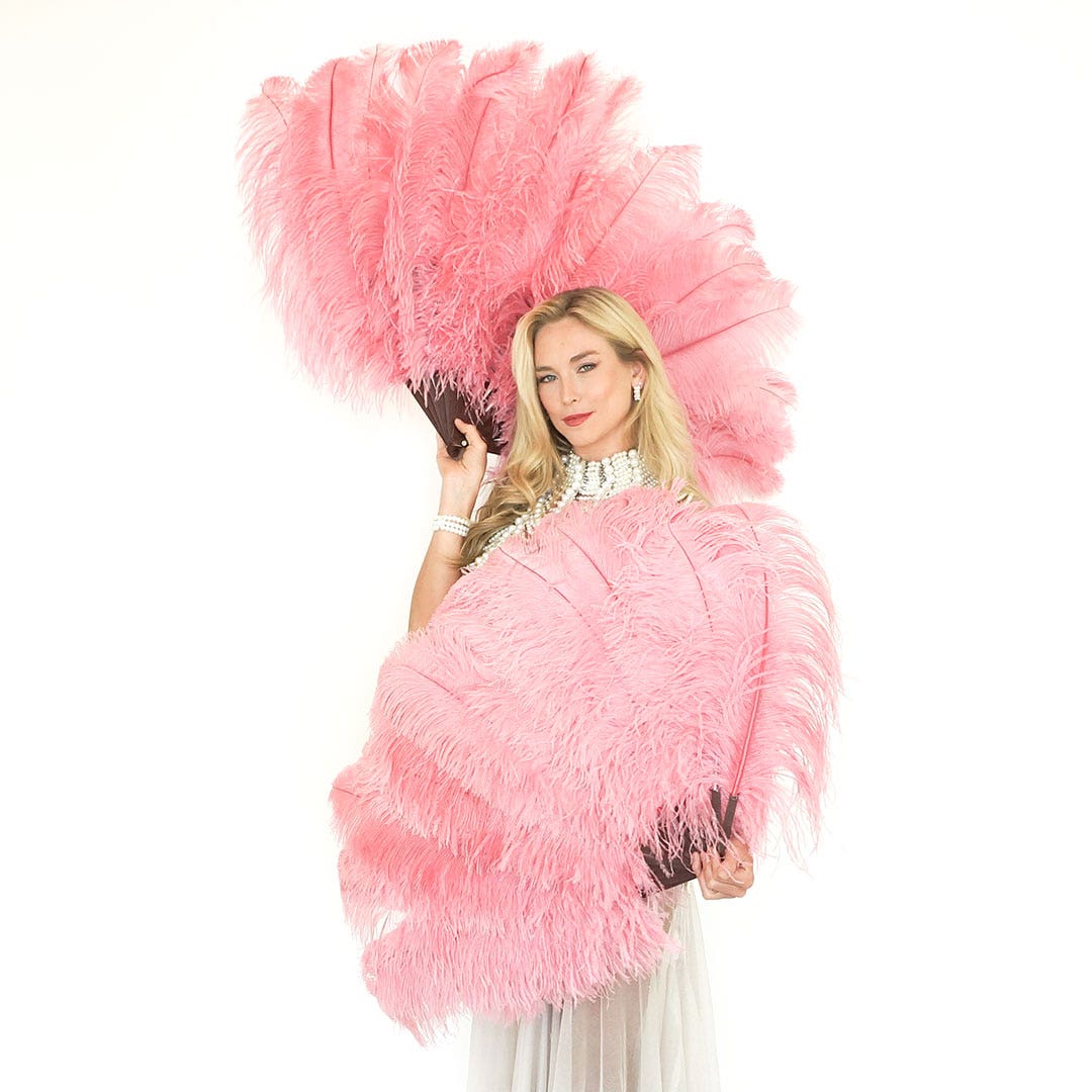 Ostrich Fan with Prime Ostrich Femina Feathers - Met Gala Potpourri