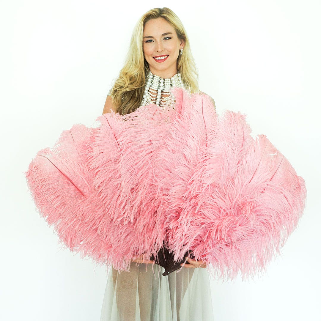 Ostrich Fan with Prime Ostrich Femina Feathers - Met Gala Potpourri