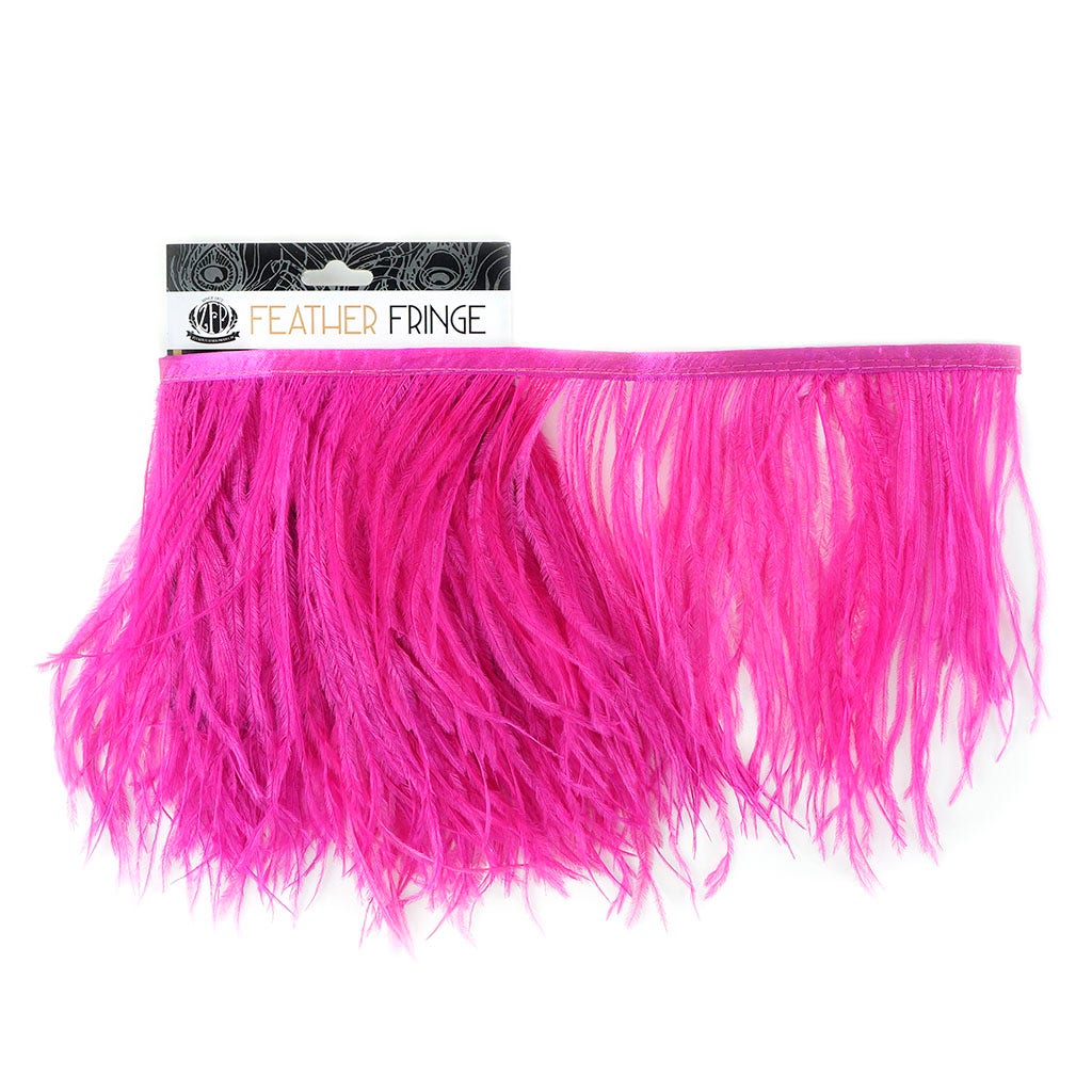 One-Ply Ostrich Feather Fringe - 1 Yard - Shocking Pink