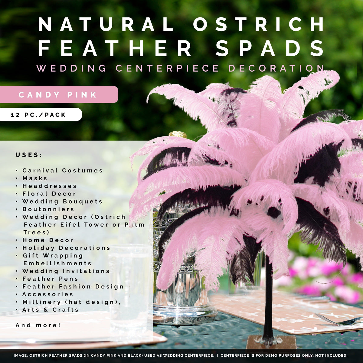 Large Ostrich Feathers - 18-24" Spads - Candy Pink