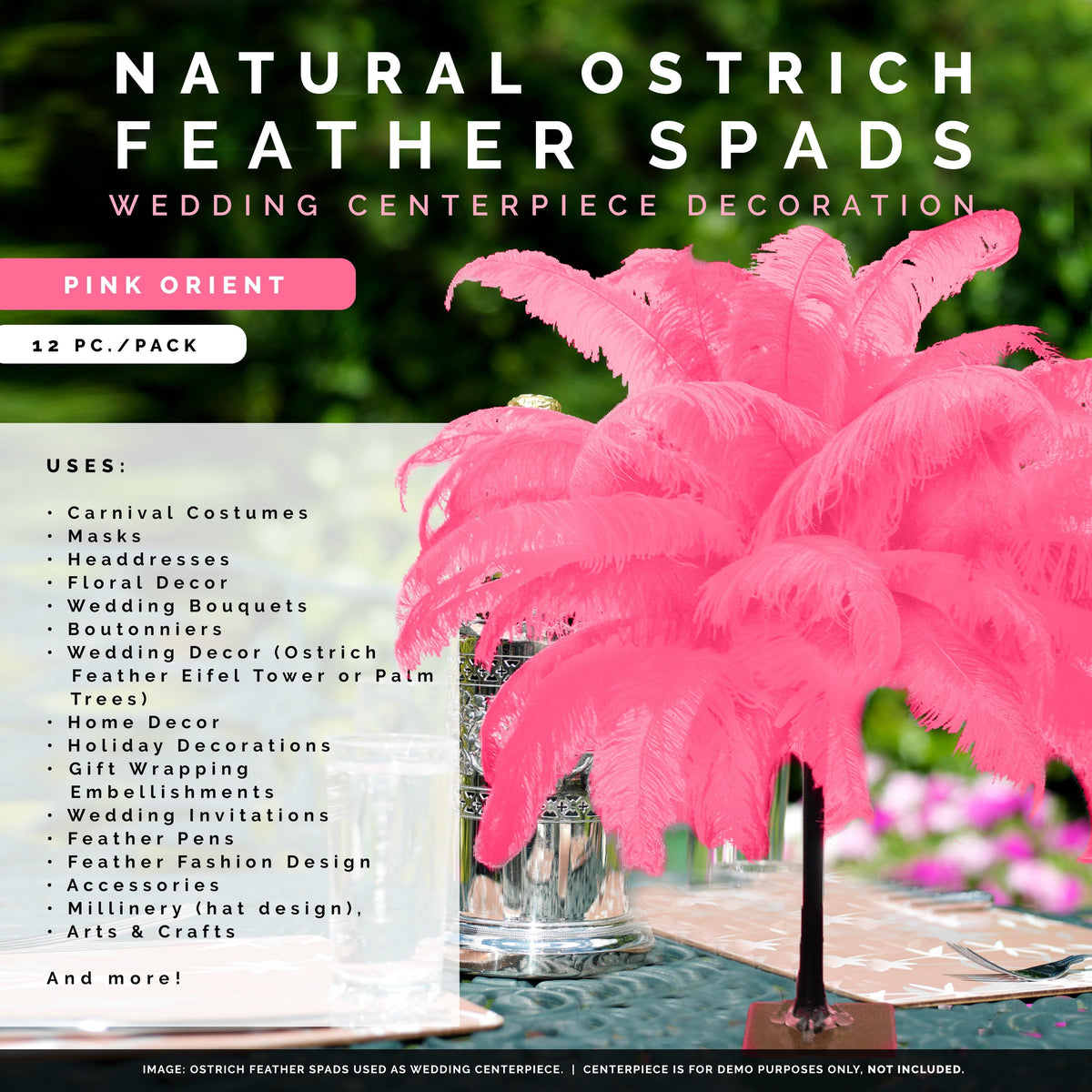 Large Ostrich Feathers - 18-24" Spads - Pink Orient