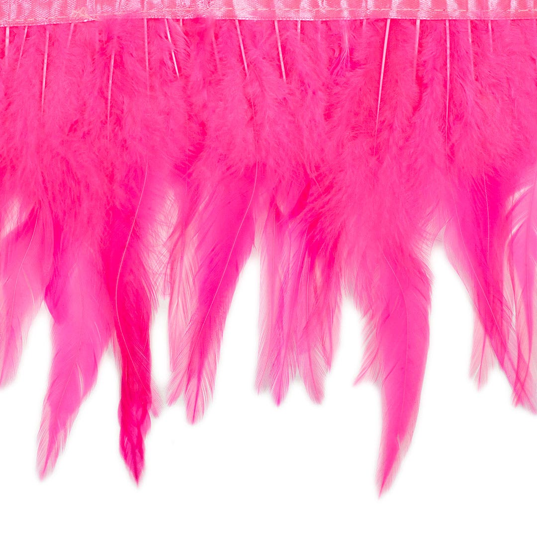 Rooster Saddle Fringe on Bias 6-8" x 1 YD-Pink Orient