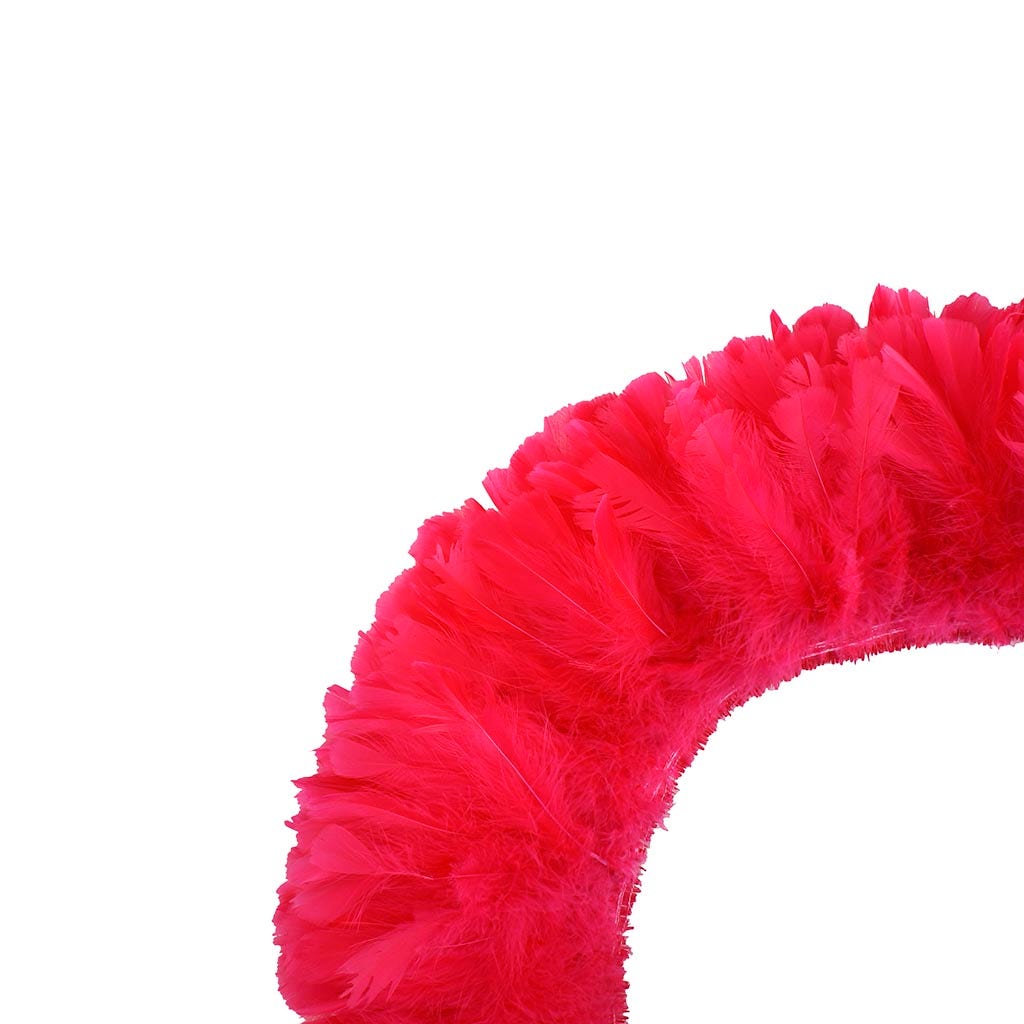 Parried Turkey Ruff Feathers -  1/2YD - Shocking Pink