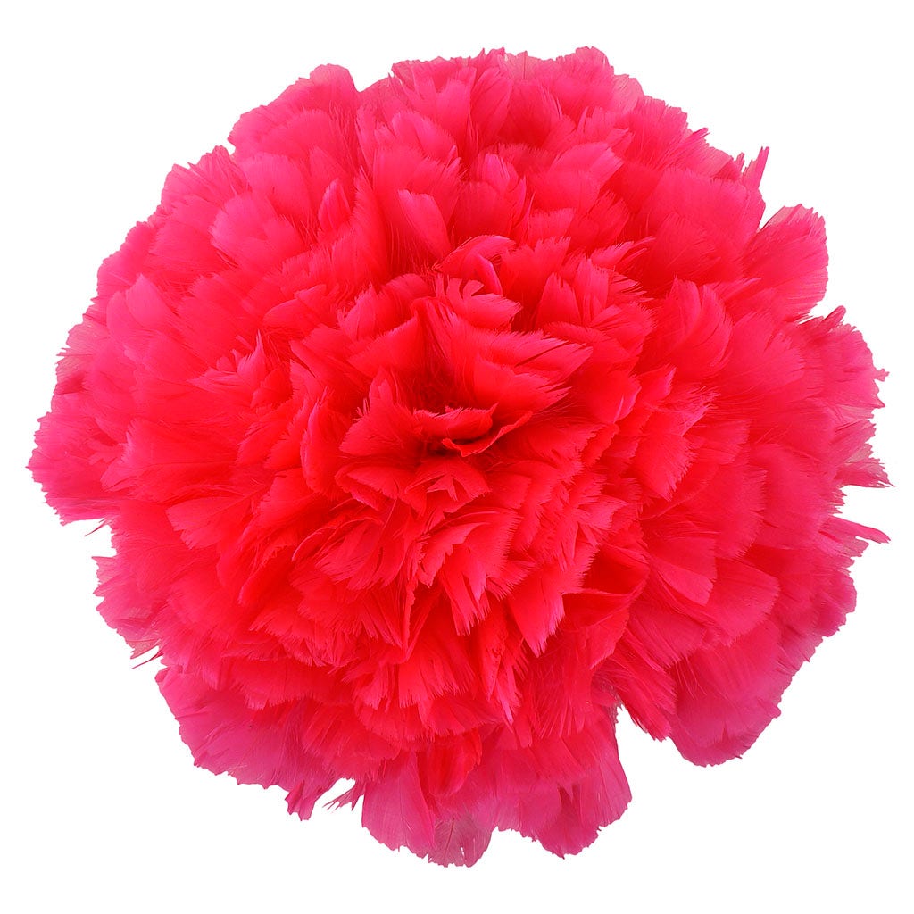 Parried Turkey Ruff Feathers -  1/2YD - Shocking Pink