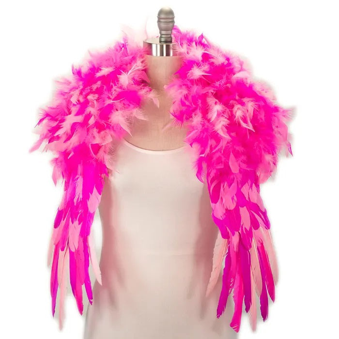 Flamingo Pink Feather Shrug