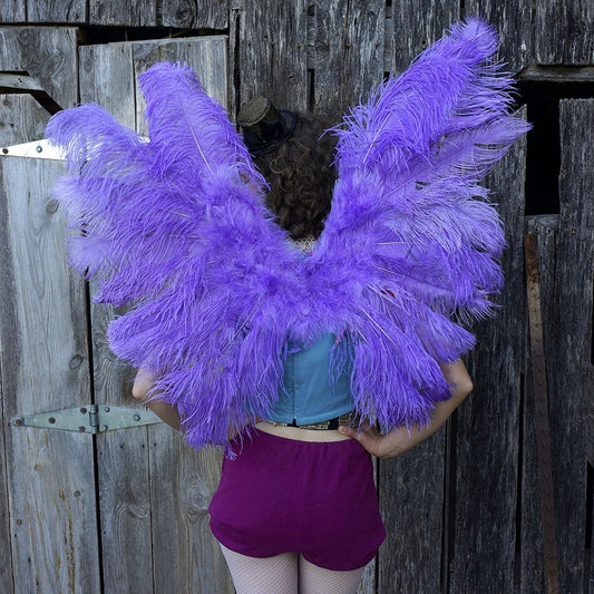 Large Ostrich Feather Wings  -  Lavender