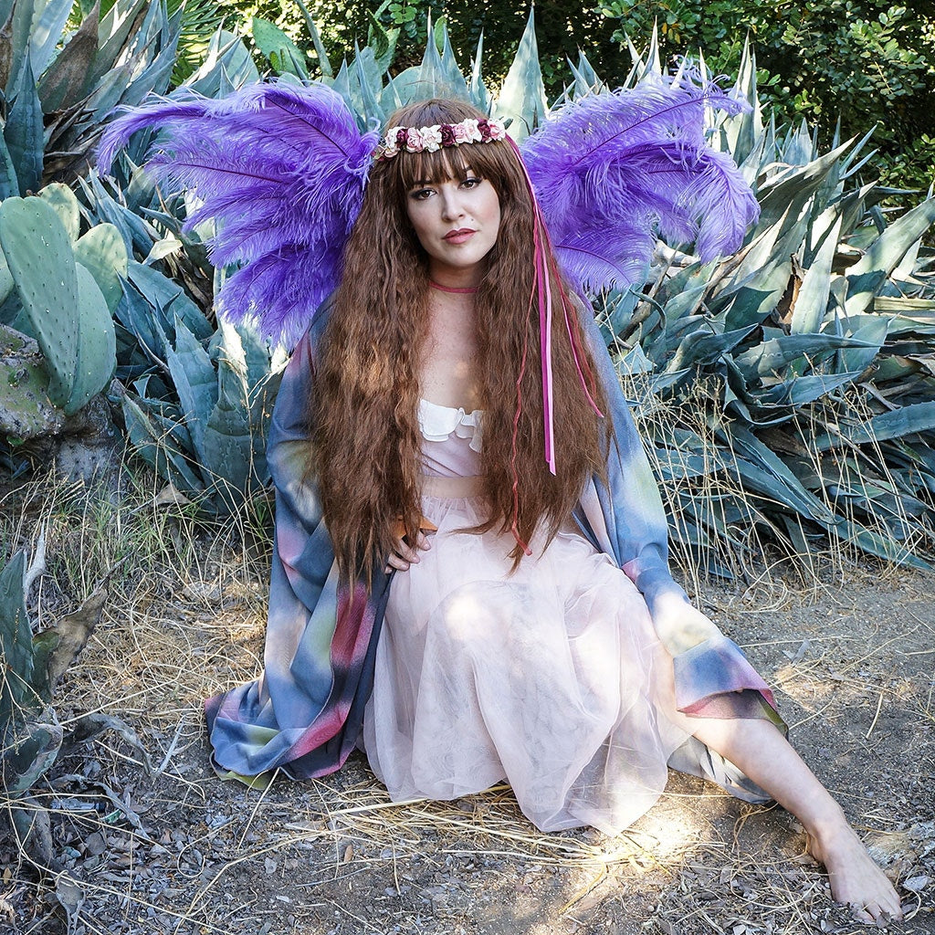 Large Ostrich Feather Wings  -  Lavender