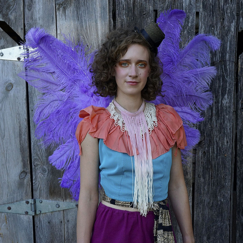 Large Ostrich Feather Wings  -  Lavender