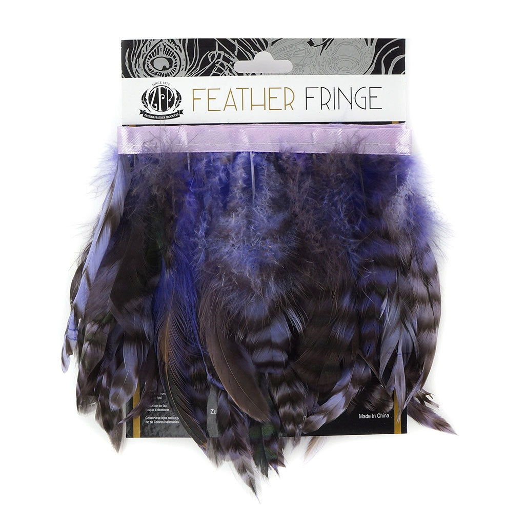 Grey Striped Schlappen Fringe Dyed Lavender