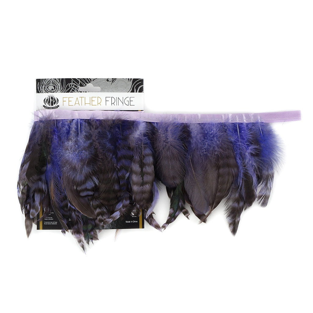 Grey Striped Schlappen Fringe Dyed Lavender