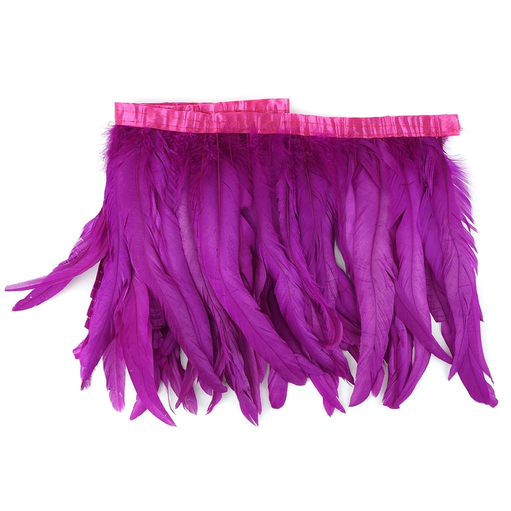 Bleach Dyed Coque Tail Fringe - 10-12" - Very Berry