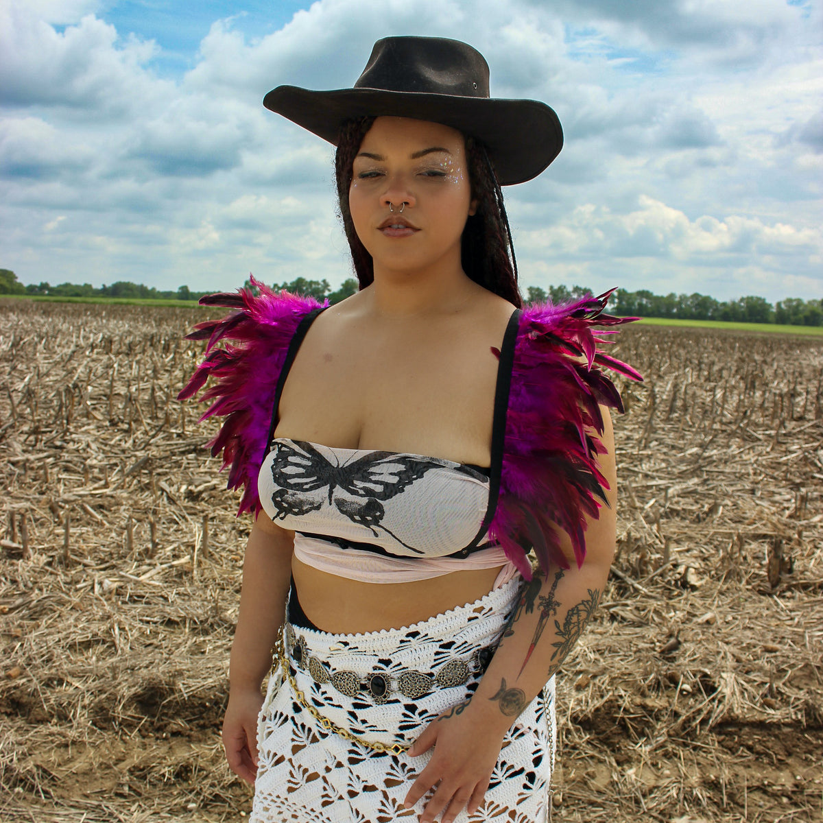 Dakota Feathers Down Harness - Fluorescent Lilac