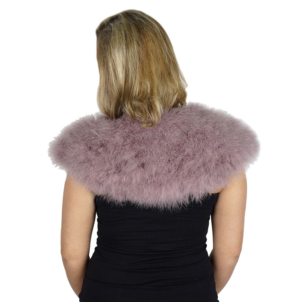 Marabou Feather Shawl w/Ribbon Ties Amethyst