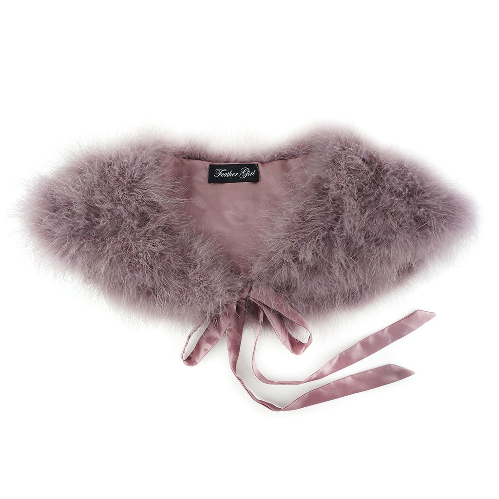 Marabou Feather Shawl w/Ribbon Ties Amethyst